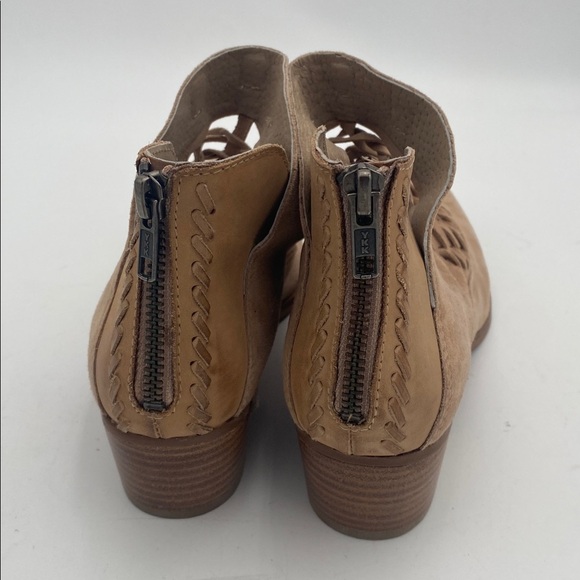 Coldwater creek Tan Leather Ankle Boots women 8M Suede casual office Festival - Picture 8 of 15